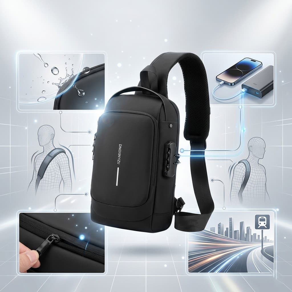شنطة الترند ضد السرقة بمنفذ USB - EG020501BAGG99
